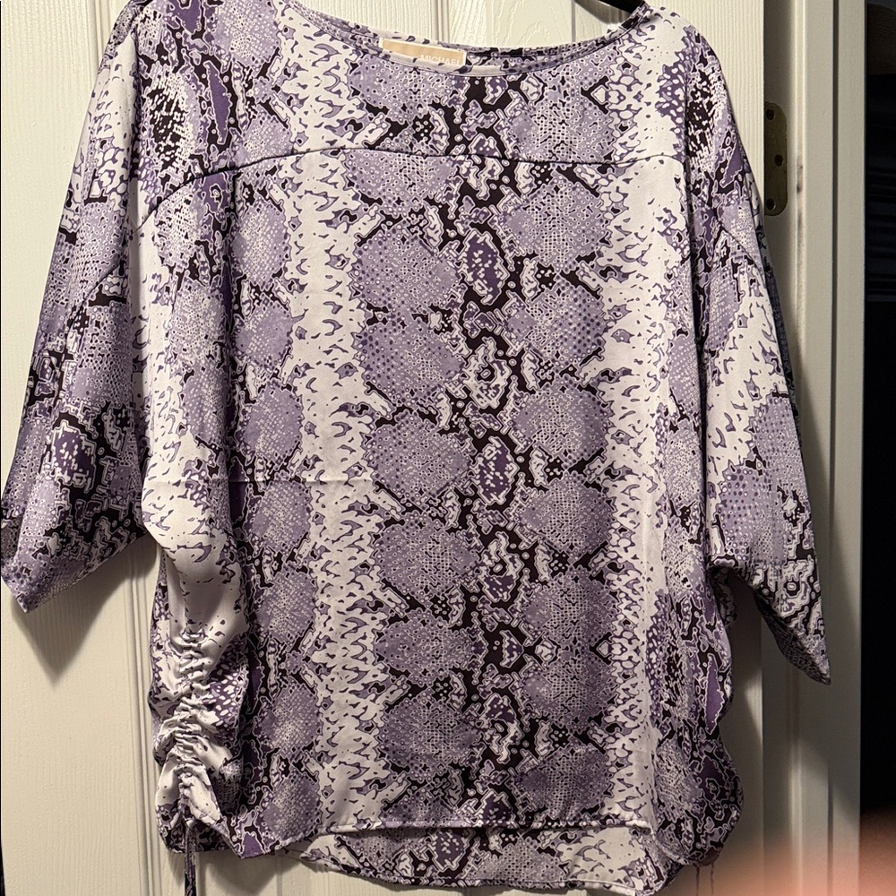 Michael Kors Purple Snake Print Women's Top Sz XL